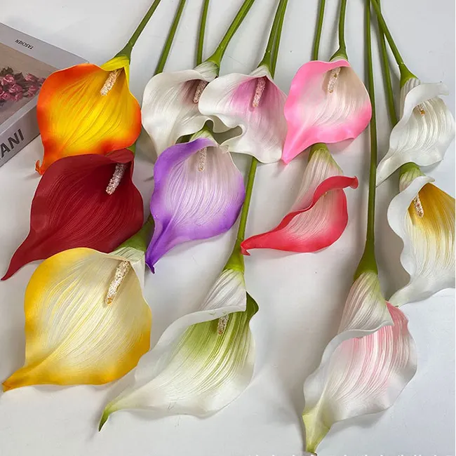 SN-CL03 décoration de la maison fausse fleur unique PU toucher véritable Calla fleur de lys artificielle