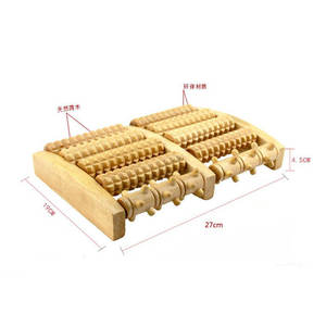 Rodillo masajeador de pies para fascitis <span class=keywords><strong>plantar</strong></span>, herramienta de masaje de pies de acupresión para relajación, rodillo de pie de madera portátil - Product Image 3