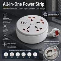 Prise de courant escamotable universelle pour table, 4 prises CA + 2 ports USB-A + 1 port de charge Type-C