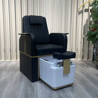 Nouvelle conception d'équipement de salon de manucure, fauteuil de pédicure de luxe moderne inclinable avec massage électrique et lumières