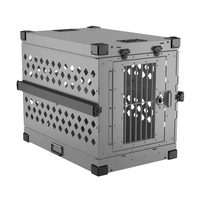 Jaula de Aluminio Apilable para Perros de Uso Comercial Resistente con Ruedas, Fácil de Plegar, para Tiendas de Mascotas, Canchas, Aeropuertos y Hoteles