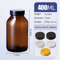 Fournisseur de flacons en verre transparent, ambré ou bleu pour pilules, 60 ml à 300 ml, pour comprimés et capsules, avec couvercle en plastique et en métal