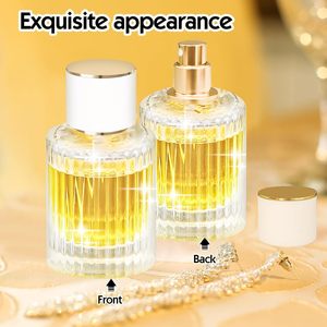 Custom Square <b>Empty</b> 30ml 50ml 100ml Luxury Perfume <b>Bottle</b> Men <b>Spray</b> Vertical Stripe Screen Printed Pump Sprayer - Product Image 5