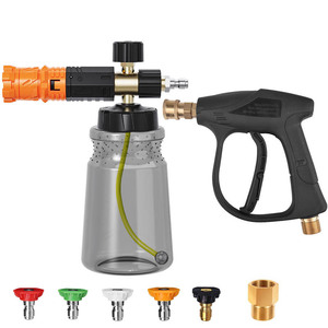 Stim Car Wash Foam Gun 1000Ml Adjustable Spray Nozzle Manual High <b>Pressure</b> Water Gun With Multiple Tips For Vehicle Cleaning - Product Image 5