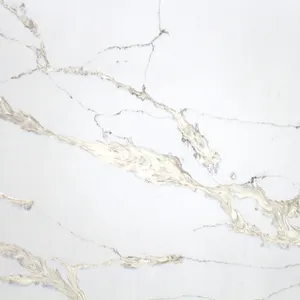 Factory Directly Wholesale Marble Look Calacatta Gold slabs and tiles Quartz Stone For Smooth Floor Tile And Clean Countertops