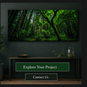 Impression sur toile de paysage forestier ensoleillé, art mural en cristal, image de forêt verte pour spa, couloir, salon, bureau, intérieurs calmes - Product Image 6