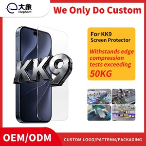Fabricant de protecteurs d'écran en verre trempé ODM KK9, nouvelle arrivée, dureté 9H, 2.5D, HD, protecteur d'écran transparent anti-rayures - Product Image 2