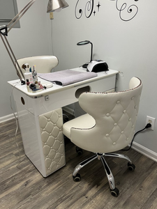 <span class=keywords><strong>Mesa</strong></span> de Manicura Moderna Blanca Individual con Superficie de Mármol y Aspiradora <span class=keywords><strong>para</strong></span> el Cuidado de las <span class=keywords><strong>Uñas</strong></span> y Salón de Pedicura - Product Image 2