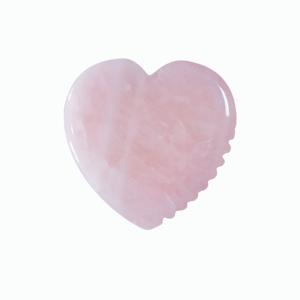 Love-Themed Rose Quartz Gua Sha Board with Textured Comb Edge Natural Crystal Facial <b>Massager</b> for Self-Care SPA - Product Image 3