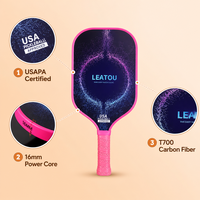 Raqueta de Pickleball Certificada por la USAPA, Núcleo de Panal de Abeja de 16 mm, Caja de Color, Moldeado Integrado por Presión en Caliente, Fibra de Carbono T700, Acabado Mate, Magnética