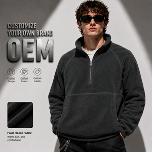 Veste polaire pour homme avec logo personnalisé OEM, style vintage rétro, pull à demi-zip, manteau thermique épais - Product Image 1