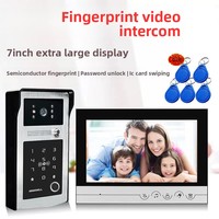 Interphone vidéo à empreinte digitale, alimentation secteur, écran haute définition 1200p, étanche, pour villa et usage domestique, avec mot de passe