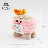 Crochets Positifs ' Dumpster Fire ' pour le Soutien Émotionnel, Artisanat de Poupées au Crochet, Décoration de Bureau et de Maison