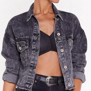 Prix usine recadrée oem <span class=keywords><strong>veste</strong></span> <span class=keywords><strong>en</strong></span> <span class=keywords><strong>jean</strong></span> noir <span class=keywords><strong>veste</strong></span> <span class=keywords><strong>en</strong></span> <span class=keywords><strong>jean</strong></span> pour les femmes - Product Image 4