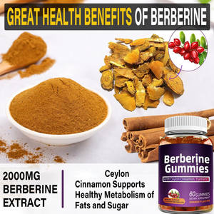 Gomitas de Berberina OEM, Berberina HCL, Antioxidante, Suplemento de Alta Potencia <span class=keywords><strong>para</strong></span> <span class=keywords><strong>el</strong></span> Bienestar Intestinal con <span class=keywords><strong>Canela</strong></span> de Ceilán y Cúrcuma - Product Image 2