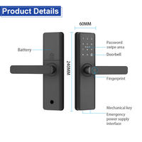 Casier intelligent à distance Ttlock Tuya Wifi Serrure intelligente de porte Mot de passe Empreinte digitale Serrure de porte intelligente Serrures intelligentes pour porte d'entrée