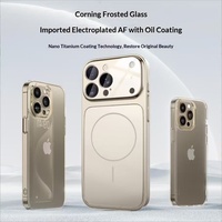 Compatible avec les coques de téléphone en verre Corning magnétique gaufré givré pour modèles 11-17