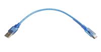 Câble USB Type-C bleu avec charge rapide 3A, conducteur en cuivre pur, blindage tressé pour Uno R4 25cm 2024