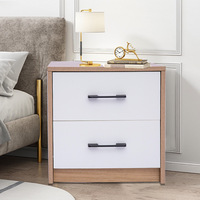 Organisateur en bois horizontal blanc à 2 tiroirs personnalisé OEM tour de commode moderne poignées réglables meubles d'intérieur empilables maison