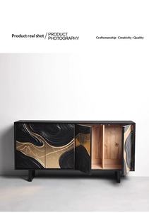 Muebles <span class=keywords><strong>de</strong></span> Interior para el Hogar <span class=keywords><strong>de</strong></span> Estilo Italiano <span class=keywords><strong>de</strong></span> Lujo Ligero, Aparador <span class=keywords><strong>de</strong></span> <span class=keywords><strong>Entrada</strong></span> para Sala <span class=keywords><strong>de</strong></span> Estar, Rectangular, Dorado, Muebles Laterales VIP para el Hogar, Mesa - Product Image 2