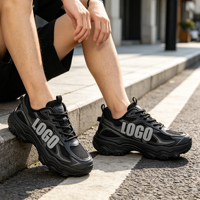 Chaussures de sport décontractées pour hommes, nouvelle conception personnalisée, fabricant de baskets tendance, confortables, en mesh et PU, unisexes, pour la marche et le sport