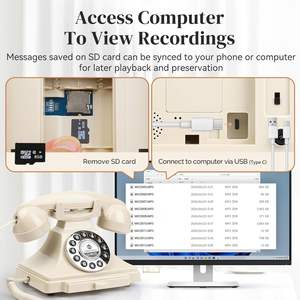 Toptan fiyatlar kablolu Retro sabit telefon ses ziyaretçi defteri dekoratif ürünler için bir ses ziyaretçi defteri - Product Image 4