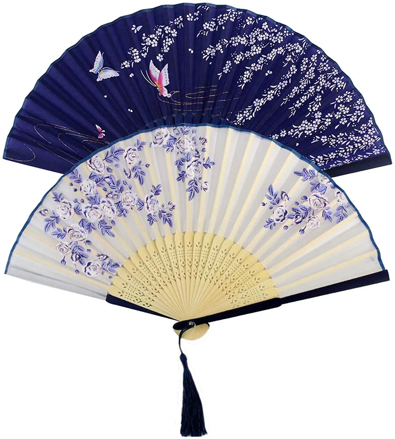 Wedding Chinese Fans Hand Fan Wedding Fans for Guests Chinese Traditional  Wedding Decoration Silk Folding Fans with Bamboo Frames for Cosplay