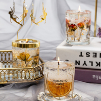 Anpassbares Logo-Design Romantische Glas-Kerzen für Heimdekoration, Geburtstag, Muttertag, Diwali-Geschenk, Verpackte Gel-Wachs Duftkerzen