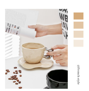 Nouvel ensemble tasse et soucoupe à café de luxe, style INS, pour le thé de l'après-midi à la maison, avec coffret cadeau en céramique - Product Image 5