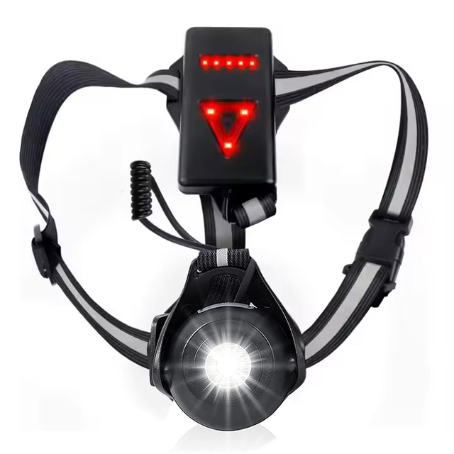 LED Night Running Chest Light Portable Sports USB Rechargeable Adjustable 3 Modes Hiking Climbing Flashlight