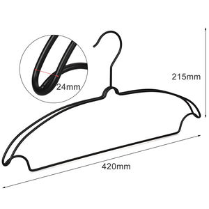 Cintres en métal noir antidérapants <span class=keywords><strong>de</strong></span> qualité supérieure, design double ligne élargi pour l'organisation du placard - Product Image 2