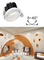 Spot LED encastré anti-éblouissement 2700K-6000K, angle de faisceau réglable, CRI 90, IP20/IP44, pour la maison et le bureau