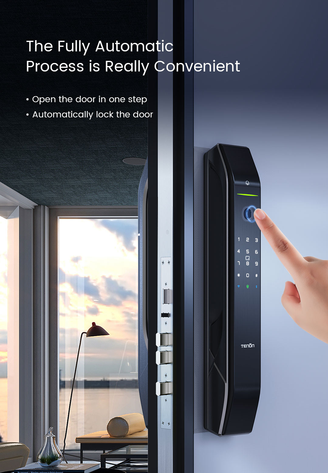 仿古门锁指纹修身数字门锁门铃无钥匙进入图雅智能门锁金 - buy smart