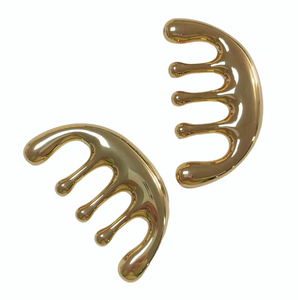 Peine Gua Sha para el Cuero Cabelludo con Logotipo Personalizado, Peine de Aleación de Zinc Dorado para Masaje Capilar - Product Image 6