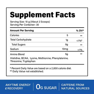 Poudre énergétique aux myrtilles et aux acides aminés. Mélange de Boissons Énergisantes et de Récupération Anytime. Mélange de BCAA et de Bêta-Alanine. Service OEM. - Product Image 3