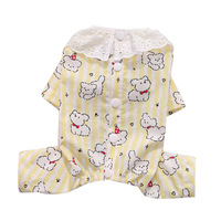 Vêtements pour chiens et chats en coton, style mignon, couvrant le ventre, printemps-été, climatisés, anti-perte de poils, à quatre pattes