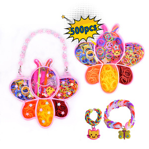 Boîte de dessin animé coloré mignon bébé boîte-cadeau emballage enfants élastique cheveux cravate ensemble enfants accessoires - Product Image 4