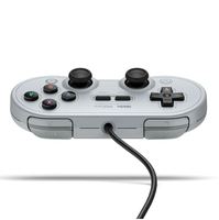 Manette de jeu filaire USB 8BitDo SN30 PRO 2025 pour Steam/Switch/PC avec moteur de vibration (couleur grise)