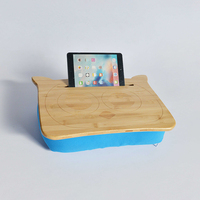 Support portable pour ordinateur portable avec tapis de souris et emplacement pour tablette, plateau de lit en bois grainé, support rembourré pour ordinateur portable pour le bureau à domicile