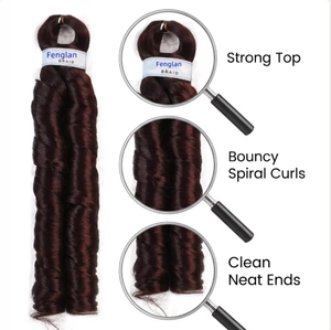Extensiones <span class=keywords><strong>de</strong></span> Cabello Sintético Yaki <span class=keywords><strong>de</strong></span> 22 Pulgadas, 3 Paquetes, Rizo Francés Colorido, Trama Única, Rizo en Espiral, Ondulado, Sedoso y Lujoso - Product Image 4