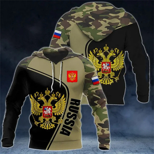 Fitspi russie emblème National Camo 3d impression graphique sweats russe Camouflage sweats à capuche hommes décontracté sport pulls pistes - Product Image 5