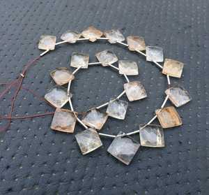 2020 gros naturel cuivre rutile pierres précieuses à facettes forme carrée Briolette perles véritable fabricant de produits de haute qualité - Product Image 3