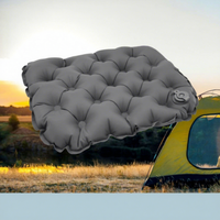Siège gonflable léger et imperméable en TPU antidérapant, lot de deux, gris, pour les voyages, l'avion, la randonnée, le camping