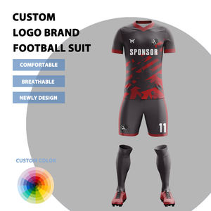 पुरुषों की प्रीमियम लघु आस्तीन फुटबॉल प्रशिक्षण शर्ट अनुकूलन योग्य फुटबॉल जर्सी स्वचालित कटिंग ओएम सबलिमिनेशन रिक्त सेट शैली - Product Image 1