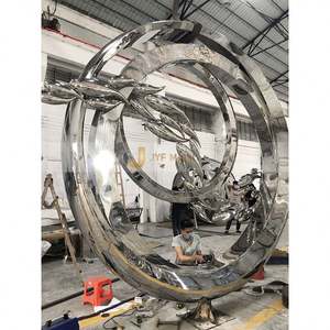 Estatua de Exterior Art Deco Profesional de Alta Calidad en Acero Inoxidable 316 304, Impermeable, con Instalación en el Suelo - Product Image 2