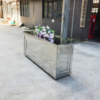 Table de bar longue de luxe en acier inoxydable poli miroir argenté pour banquet de mariage
