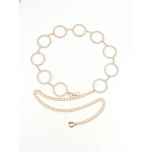 Catena da Vita con Strass, Accessorio Moda Versatile e Regolabile in Metallo, Lunghezza 115cm, Cintura Decorativa per Donne - Product Image 2