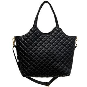 Sac fourre-tout à motif diamant noir grande capacité, sac à bandoulière, sac à main, sac bandoulière pour femme, usage quotidien, boucle magnétique, poche zippée - Product Image 5
