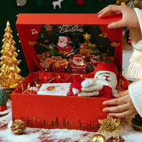 Boîtes cadeaux de calendrier de l'avent de Noël 3D de luxe en gros avec gaufrage et revêtement UV, matériaux recyclés, boîtes rigides de forme personnalisée