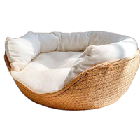 Lit pour chien ou chat en rotin massif naturel fabriqué à la main Canapé-lit durable et écologique